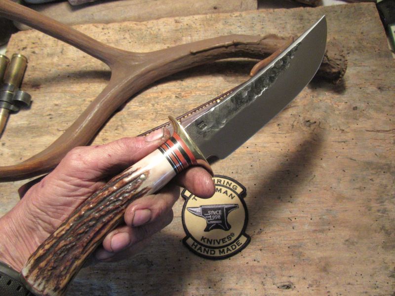  Treeman Camp Fighter 7" Blade Sambar Stag Brass 