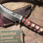J. Behring Handmade Big Six Hunter 6 1/4" Blade Finger Grip Sambar Stag 
