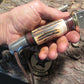 J. Behring Fox River 5" Stag Horse Hide Aluminum Beaver Tail Sheath