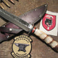 Treeman Handmade Double Skull Fighter reverse grind Stag Finger Grip handle 