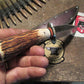 Treeman Handmade Double Skull Fighter reverse grind Stag Finger Grip handle 