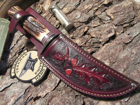  J. Behring Handmade 6" Copper Harbour Stag Stag Hunter  