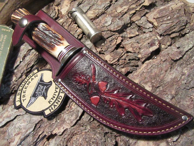  J. Behring Handmade 6" Copper Harbour Stag Stag Hunter  