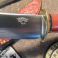 J. Behring Deer & Trout Musk Ox Horn tine with Ostrich sheath 