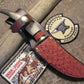 J. Behring Deer & Trout Musk Ox Horn tine with Ostrich sheath 