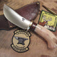 J. Behring Handmade Nesmonk Musk Ox Birds Head handle Ostrich leg sheath 