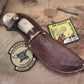 J. Behring Handmade Nesmonk Musk Ox Birds Head handle Ostrich leg sheath 