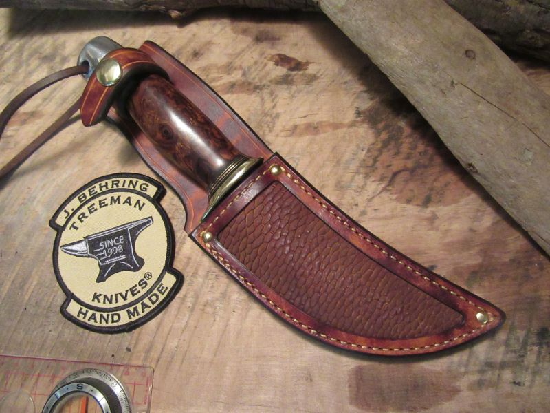  J. Behring Handmade Fox River Desert Iron Wood  Aluminum Crows beak  Beaver Tail Sheath