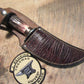 J. Behring Handmade Fox River Hunter Pop Corn Stag Ox Butt Cap Ostritch sheath
