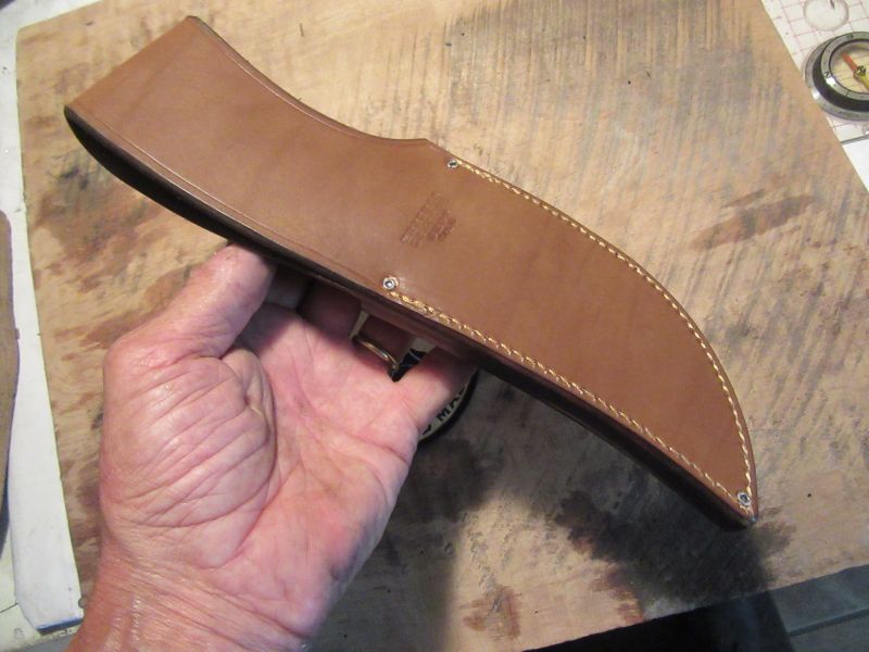 J. Behring Handmade Fox River Hunter Pop Corn Stag Ox Butt Cap Ostritch sheath