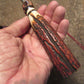                         J. Behring Handmade Fox River hunter Copper Guard Red Sambar Stag Ostritch Sheath