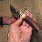                         J. Behring Handmade Fox River hunter Copper Guard Red Sambar Stag Ostritch Sheath