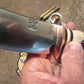                         J. Behring Handmade Fox River hunter Copper Guard Red Sambar Stag Ostritch Sheath