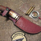                         J. Behring Handmade Fox River hunter Copper Guard Red Sambar Stag Ostritch Sheath