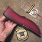                         J. Behring Handmade Fox River hunter Copper Guard Red Sambar Stag Ostritch Sheath