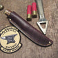                         Trout Knife 120 year Old German Stag Ox Cap Old Maroon form Fit Pouch