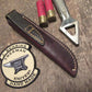                          Trout Knife 120 year Old German Stag Ox Cap Old Maroon form Fit Pouch