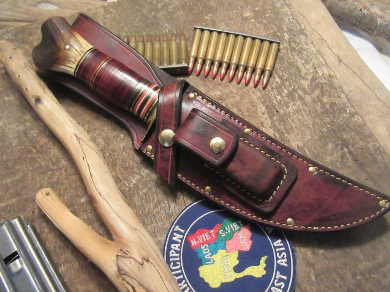 Order Only !  J. Behring Handmade Double Skull Fighter Horsehide Crotch Stag  