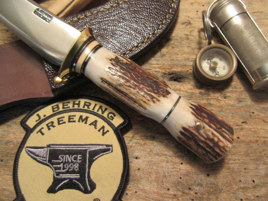                 J. Behring Handmade Deer & Trout Stag Stag Brass guard 