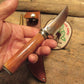   J. Behring Handmade Artifact ivory Deer & Trout Knife Ox Butt Cap