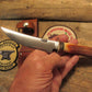   J. Behring Handmade Artifact ivory Deer & Trout Knife Ox Butt Cap