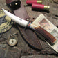 J. Behring Handmade Trout 120 year old Stag  beaver Tail Sheath  