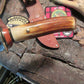  J. Behring Handmade  Hammer mark Caper 120 year old stag Ox butt Ostritch sheath