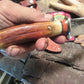  J. Behring Handmade  Hammer mark Caper 120 year old stag Ox butt Ostritch sheath