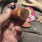  J. Behring Handmade  Hammer mark Caper 120 year old stag Ox butt Ostritch sheath
