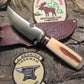 J. Behring Handmade Michigan Hunter Fossil Walrus Ivory Ox Butt Cap Elephant hide sheath 