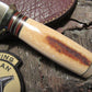J. Behring Handmade Michigan Hunter Fossil Walrus Ivory Ox Butt Cap Elephant hide sheath 