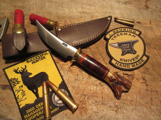 J. Behring Deer & Trout Horsehide Crotch stag brass cap 