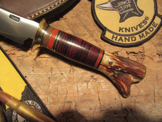 J. Behring Deer & Trout Horsehide Crotch stag brass cap 