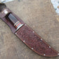     J.Behring Handmade 8" Camp Knife Nickel Horse Hide Crown Stag Acorns and Oak Leaf carved sheath