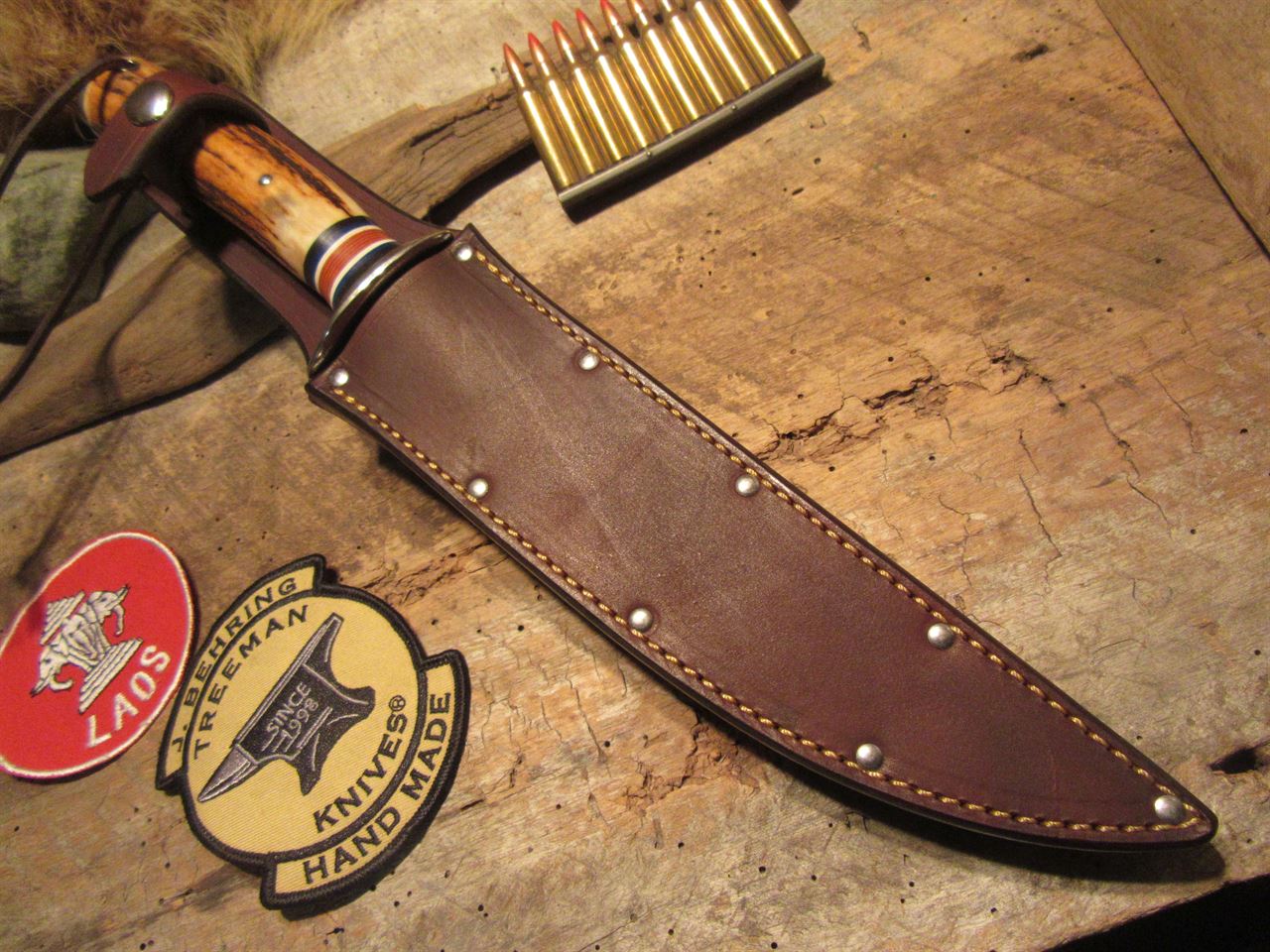               J. Behring Handmade 8" Skull Fighter NS Stag 