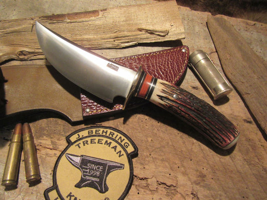              J.Behring Handmade Fox River Hunter Killer Stag Ox Butt 