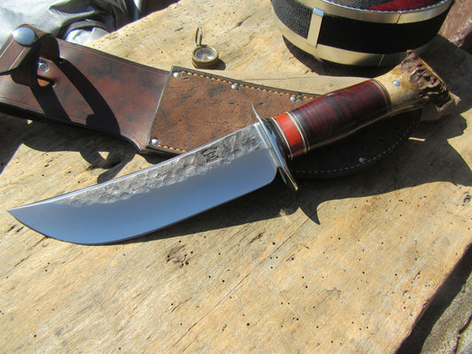                  J. Behring Handmade Big Fat  Hammer Mark Camp Knife