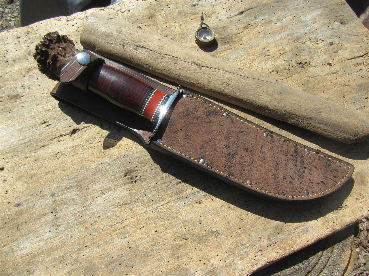                  J. Behring Handmade Big Fat  Hammer Mark Camp Knife