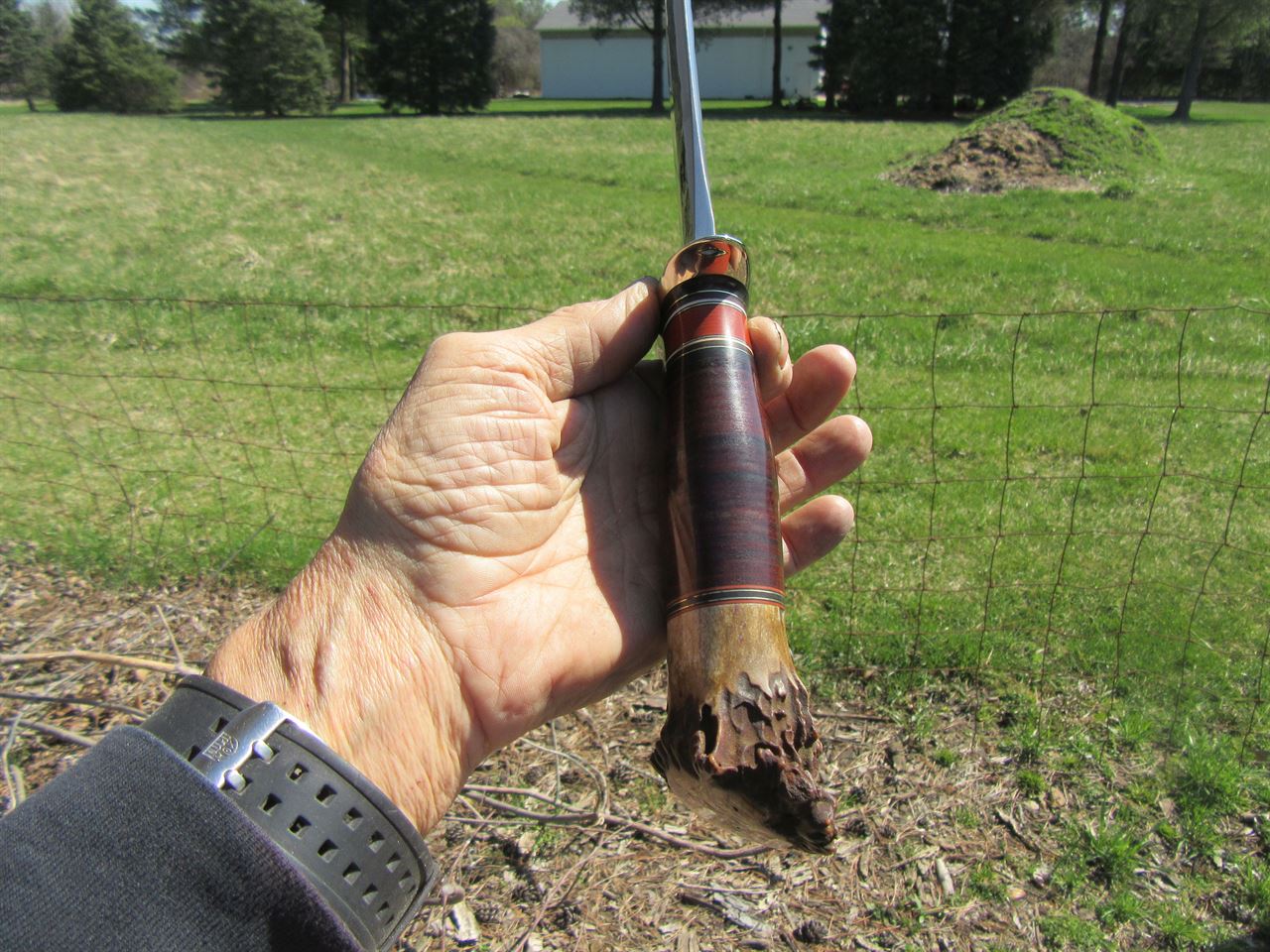                  J. Behring Handmade Big Fat  Hammer Mark Camp Knife