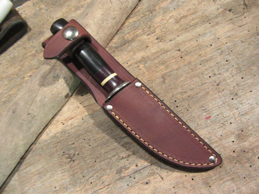 J.Behring Handmade Trout Knife Nickel silver Black, Maroon, White Micarta handle