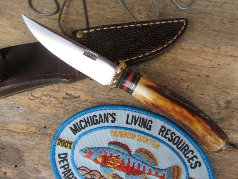 J.Behring Handmade Stainless MI trout knife 
