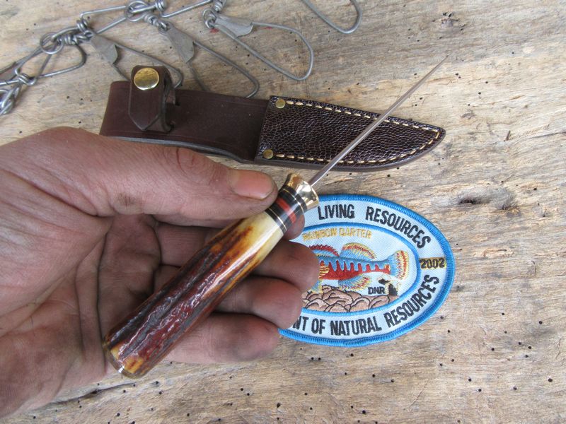 J.Behring Handmade Stainless MI trout knife 