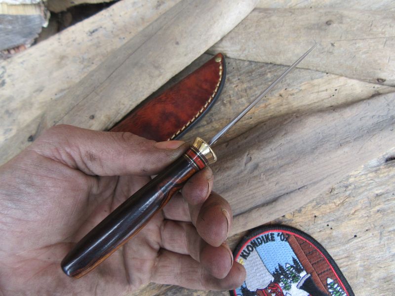 J.Behring Handmade Stainless MI drop point trout knife 