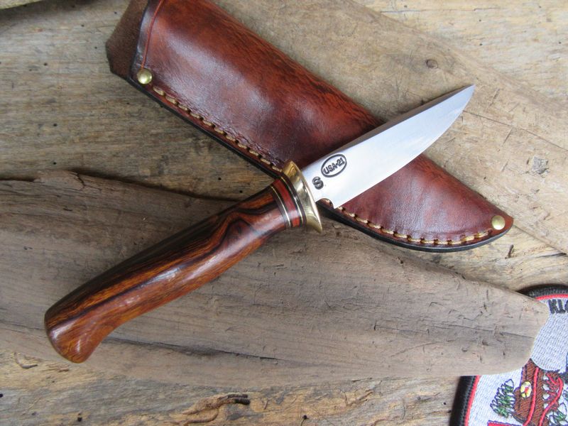 J.Behring Handmade Stainless MI drop point trout knife 