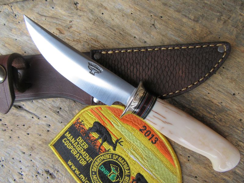 Treeman Fossilzed Walrus Ivory Stainless Trout & Deer 