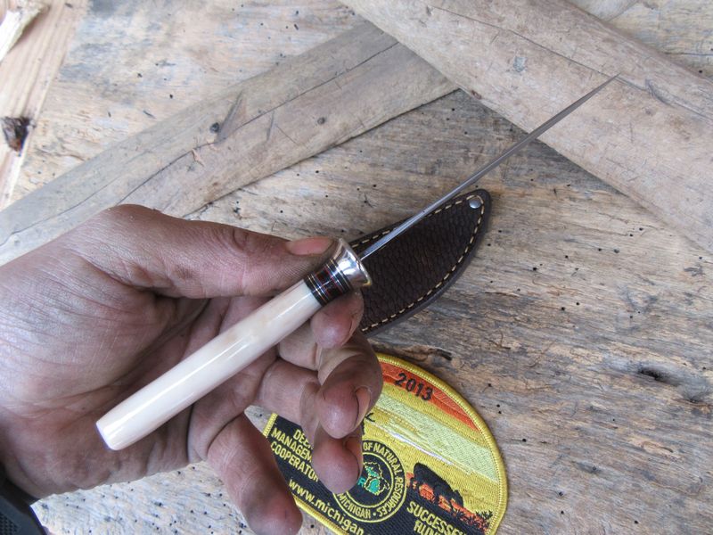 Treeman Fossilzed Walrus Ivory Stainless Trout & Deer 