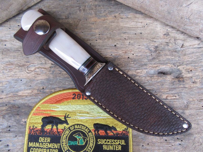 Treeman Fossilzed Walrus Ivory Stainless Trout & Deer 