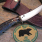 J.Behring Handmade Stainless Finger Grip Stag Deer & Trout