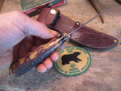 J.Behring Handmade Stainless Finger Grip Stag Deer & Trout