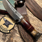 J. Behring Handmade 5 3/4" Blade  Hammer Mark Hunter Sticker NS HH Crown Stag